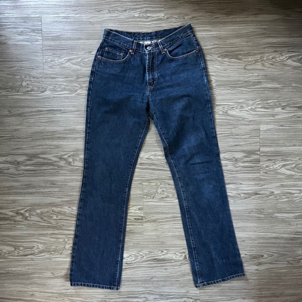 Lucky Brand Dungarees Women 10 30 Low Rise Flare Jeans Dark Wash American Made